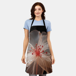 Elegante doorschijnende bloem op zwart schort