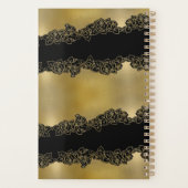 elegante  dorada personalizada con rosas planner (Achterkant)