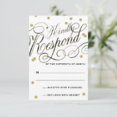 Elegante Dot Gold-respons RSVP Kaartje (Staand voorkant)