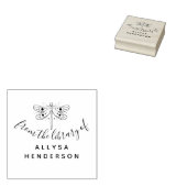 Elegante Dragonfly aangepaste naam uit de biblioth Rubberstempel (Gestempeld)