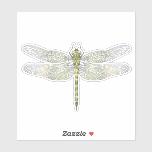 Elegante Dragonfly tekening Sticker (Vel)