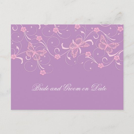 Elegante Dream Lavendel Vlinder Save Date kaart (Voorkant)