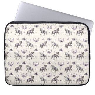 Elegante dressuurpaard & hoefijzer waterverf laptop sleeve