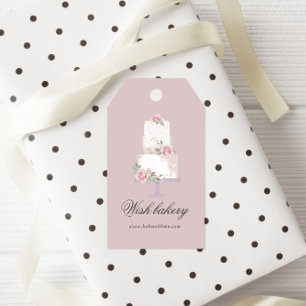 Elegante drie-tier cake Monogram Bakkerij Cadeaulabel