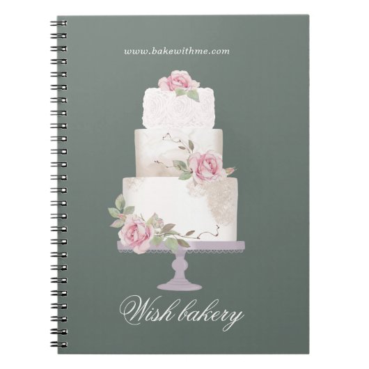 elegante driedaagse monogrammofokkerij notitieboek (Voorkant)