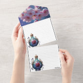 Elegante drievoudige uitnodiging voor het huwelijk (Afscheurbaar)