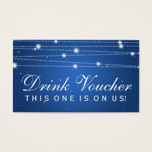 Elegante Drink Voucher Sparkling Lines Sapphire Bl Visitekaartjes