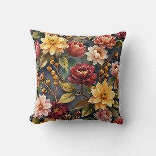 Elegante droevige vintage bloemenaquarel kussen