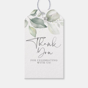 Elegante droomachtige zilveren groen Thank you Cadeaulabel