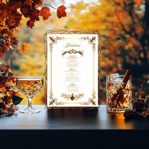 Elegante Druid Hills Autumn Bar Menu Perfect Poster