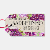 Elegante druiven en wijngeschenk Label Cadeaulabel (Achterkant Horizontaal)