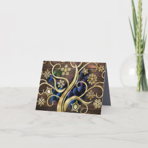 Elegante druiven met een gouden patroon kaart