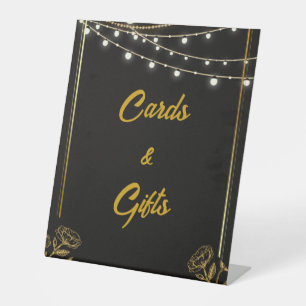 Elegante Dual Birthday Soiree Kaarten & geschenken Reclamebord Met Voetstuk