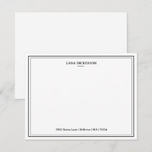 Elegante dubbele grens gepersonaliseerde briefpapi notitiekaartje