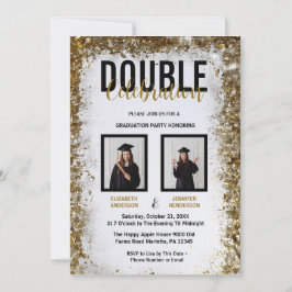 Elegante Dubbele Viering Afstuderen Party foto's Kaart