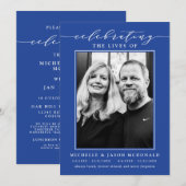 ELEGANTE DUBBELE VIERING VAN HET LEVEN BEGRAFENISD KAART (Voorkant / Achterkant)