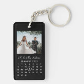 Elegante Dubbelzijdige Wedding Jubileum Kalender Sleutelhanger (achterkant)