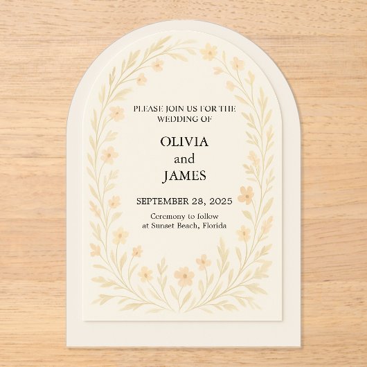 Elegante duidelijke acryl bruiloft uitnodiging acryl uitnodigingen (Voorkant)