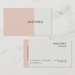 Elegante Duidelijke Moderne Professionele Beige Visitekaartje