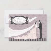Elegante Duiven, Bruid & Bruidegom Bewaar de Datum