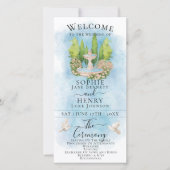 Elegante Duiven Fontein Luxe Trouwprogramma (Voorkant)