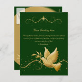 Elegante duivenrust "Kerstvakantie" Feestdagenkaart (Voorkant / Achterkant)