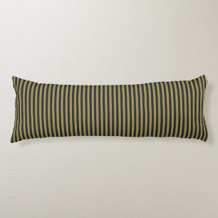 Elegante dunne gouden en marineblauwe verticale st lichaamskussen
