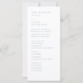 Elegante Dusty blauw Monogram Crest Wedding Progra (Achterkant)