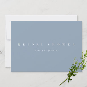 Elégante Dusty Blue Bridal Shower Invitation