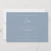 Elégante Dusty Blue Bridal Shower Invitation (Dos)