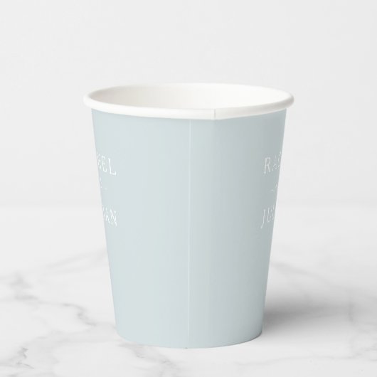 elegante dusty blue bruiloft cups papieren bekers (Rechts)