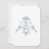 Elegante Dusty Blue Chinoiserie Cherub Wedding Kaart (Achterkant)