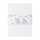 Elegante Dusty Blue Chinoiserie Uitnodigingen Wikkel (Achterkant Voorbeeld)