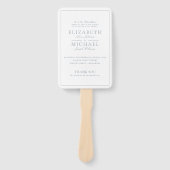 Elegante Dusty Blue Classic Script Wedding Program Handwaaier (Voorkant)