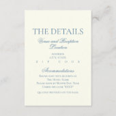 Elegante Dusty Blue Details Kaart – Classic Design (Voorkant)