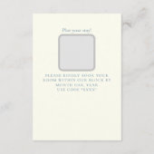 Elegante Dusty Blue Details Kaart – Classic Design (Achterkant)