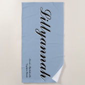 Elegante Dusty Blue Girls Gone Mild Bachelorette Strandlaken (Voorkant)