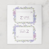 Elegante Dusty Blue & Lila Waterverf Bloemen (Buitenkant ongevouwen)