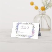 Elegante Dusty Blue & Lila Waterverf Bloemen (Achterkant)