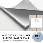 Élégante Dusty Blue Monogram Mariage Affiche de bi