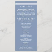 Elegante Dusty Blue Monogram Modern Wedding Progra Programma (Achterkant)