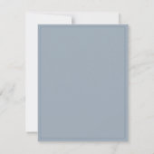 Elegante Dusty Blue Script Wedding Bedankt Card (Achterkant)