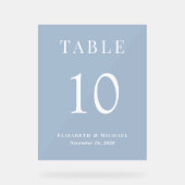 Elégante Dusty Blue Wedding Réception Numéro de ta (Recto)