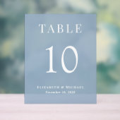 Elégante Dusty Blue Wedding Réception Numéro de ta (Neutre)