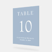 Elégante Dusty Blue Wedding Réception Numéro de ta (Angle)