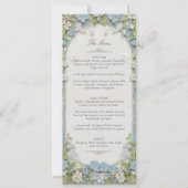 Elegante Dusty Blue & White Floral Monogram Kaart (Voorkant)