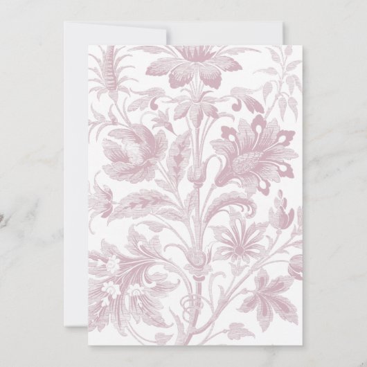 Elégante Dusty Rose Floral Invitation (Dos)
