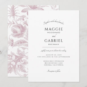 Elégante Dusty Rose Floral Invitation