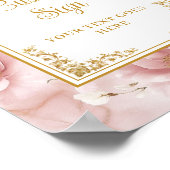 Elegante Dusty Roze Goud Bloemen Huwelijk Custom S Poster (Hoek)