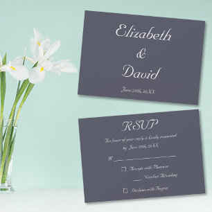 Elégante Dusty Violet Mariage RSVP Invitation Card